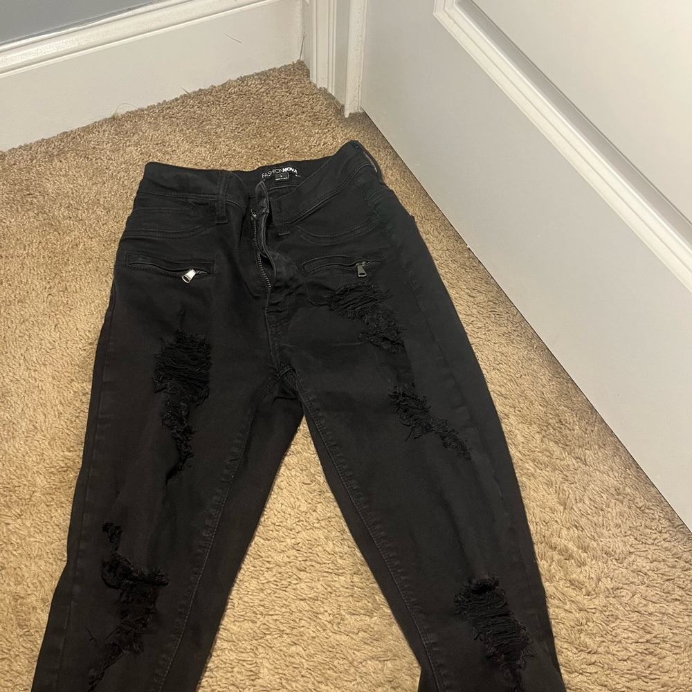 Distressed Fashion Nova Black Ripped Jeans
